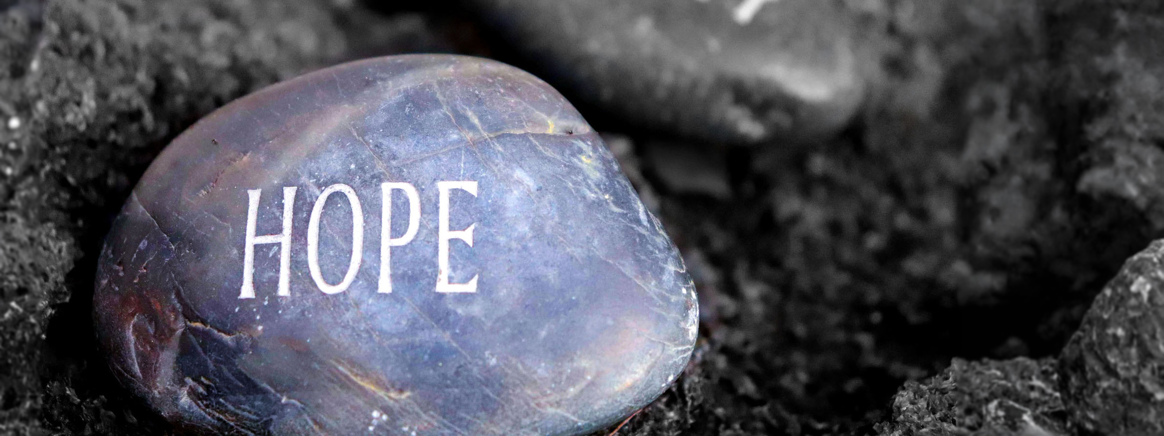 Stone with the word Hope written on it